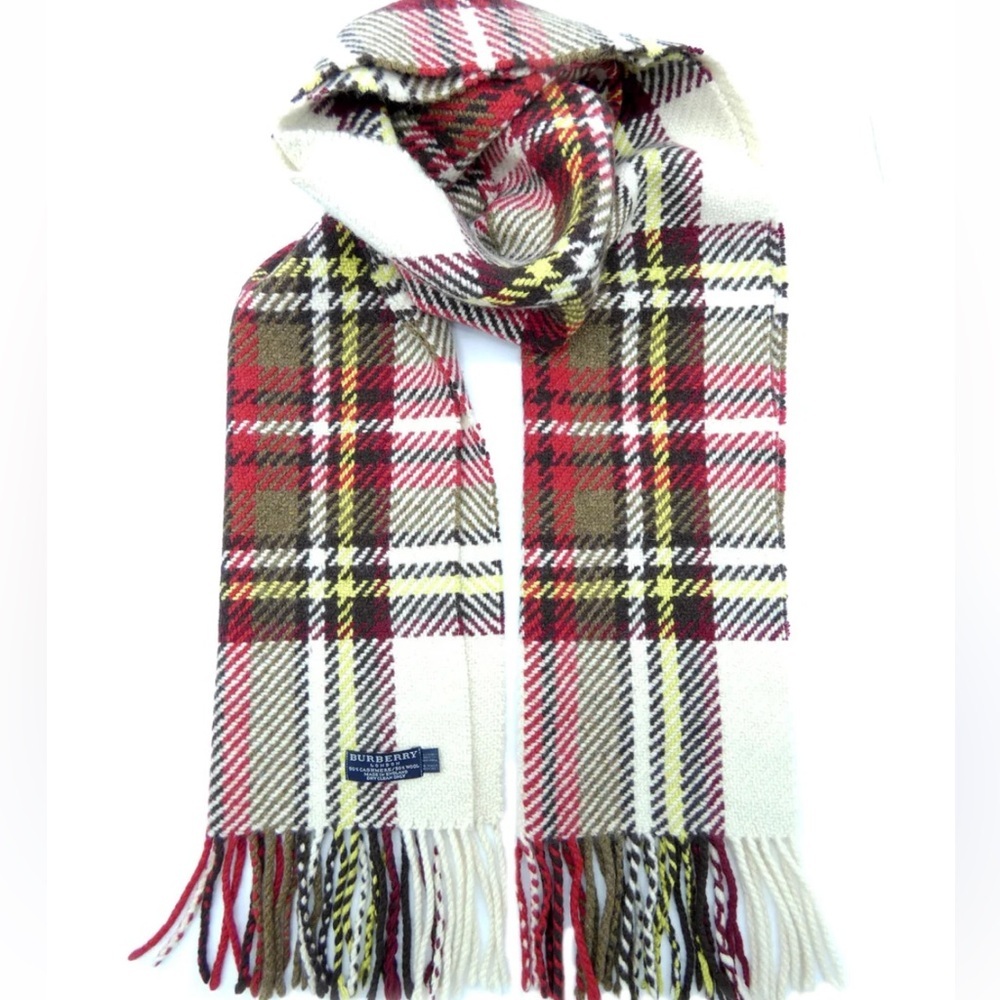 Burberry scarf “giant plaid”, cashmere, & wool 15”x76”